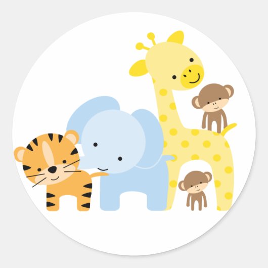 Sticker Rond Phoques de l'enveloppe des animaux de la jungle (Devant)