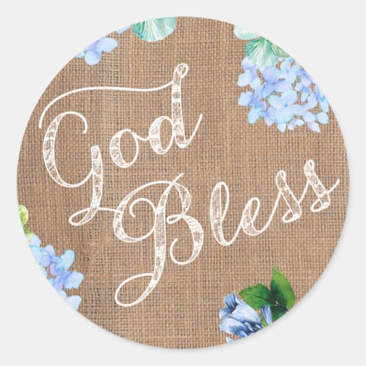 Sticker Rond Phoques de l'enveloppe Dieu béni pour le baptême, (Devant)