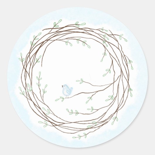 Sticker Rond Phoques de l'enveloppe d'oiseaux (Devant)