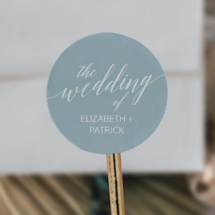 Sticker Rond Phoques de l'enveloppe Mariage Aqua Beach Coordina