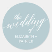 Sticker Rond Phoques de l'enveloppe Mariage Aqua Beach Coordina (Devant)