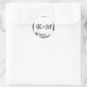 Sticker Rond Phoques de musique en papier déchiré (Sac)