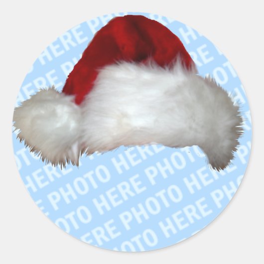 Sticker Rond Phoques de Noël Modèles photo personnalisables (Devant)