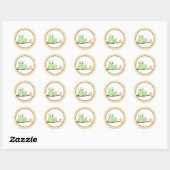 Sticker Rond Phoques d'enveloppe de Chouettes vertes (Feuille)