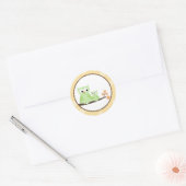 Sticker Rond Phoques d'enveloppe de Chouettes vertes (Enveloppe)