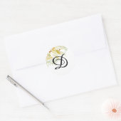 Sticker Rond Phoques d'enveloppe de monogramme floral (Enveloppe)