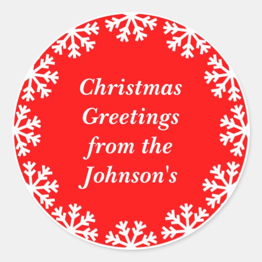 Sticker Rond Phoques d'enveloppe de Noël personnalisés (Devant)