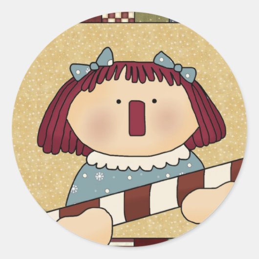 Sticker Rond Phoques d'enveloppe de Noël : Simple Joys Annie (Devant)
