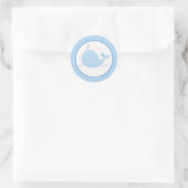 Sticker Rond Phoques d'enveloppe de petite baleine bleue / Topp (Sac)