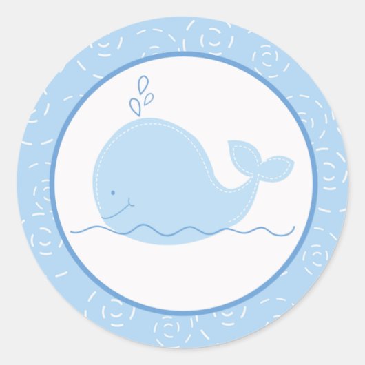 Sticker Rond Phoques d'enveloppe de petite baleine bleue / Topp (Devant)