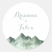 Sticker Rond Phoques d'enveloppe du Mariage campagnard de la mo (Devant)