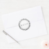 Sticker Rond Phoques d'enveloppe gothique gris et blanc (Enveloppe)