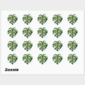 Sticker Rond Phoques d'enveloppe initiale tropicale (Feuille)
