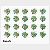 Sticker Rond Phoques d'enveloppe initiale tropicale (Feuille)