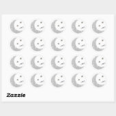 Sticker Rond Phoques d'enveloppe Lune et étoiles (Feuille)
