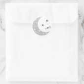 Sticker Rond Phoques d'enveloppe Lune et étoiles (Sac)