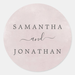 Sticker Rond Phoques d'enveloppe Mariage Blush Romance