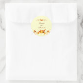 Sticker Rond Phoques d'enveloppe Mariage de feuillage d'automne (Sac)