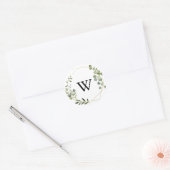 Sticker Rond Phoques d'enveloppe Mariage Monogramme de verdure  (Enveloppe)