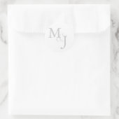 Sticker Rond Phoques d'enveloppe Mariage monogramme gris et bla (Sac)