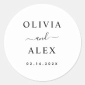 Sticker Rond Phoques d'enveloppe Mariage noir et blanc (Devant)