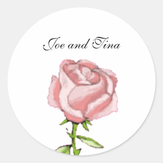 Sticker Rond Phoques d'enveloppe Mariage rose (Devant)