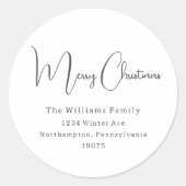 Sticker Rond Phoques d'enveloppe moderne Boho Joyeux Noël (Devant)