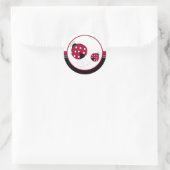 Sticker Rond Phoques d'enveloppe Polkadot Ladybugs (Sac)