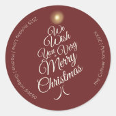 Sticker Rond Phoques d'enveloppe Red Very Joyeux Christmas Tree (Devant)
