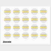 Sticker Rond Phoques d'enveloppe RSVP citron Mariage damassé (Feuille)