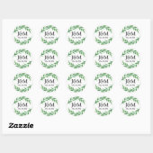 Sticker Rond Phoques d'enveloppe verte - Favoriser les autocoll (Feuille)