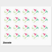 Sticker Rond Phoques d'enveloppes de colibris (Feuille)