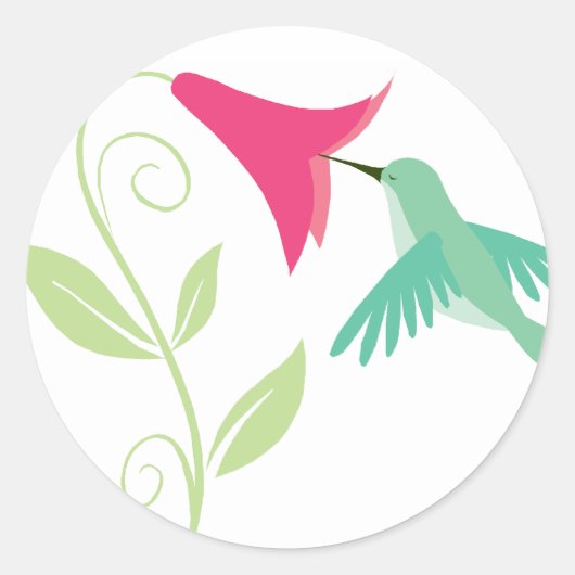 Sticker Rond Phoques d'enveloppes de colibris (Devant)