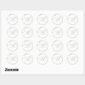 Sticker Rond Phoques d'enveloppes de Mariage d'or et de verdure (Feuille)