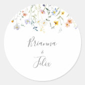 Sticker Rond Phoques d'enveloppes de mariage florales multicolo (Devant)