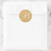 Sticker Rond Phoques d'enveloppes de mariage monographie beige  (Sac)