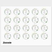 Sticker Rond Phoques d'enveloppes de Mariages floraux tropicaux (Feuille)
