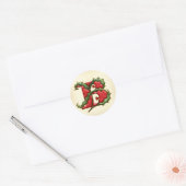 Sticker Rond Phoques d'enveloppes de monogramme B de Noël (Enveloppe)
