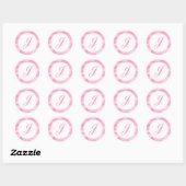 Sticker Rond Phoques d'enveloppes en camo rose (Feuille)
