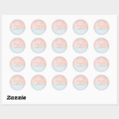 Sticker Rond Phoques d'enveloppes Mariage Sunset d'été (Feuille)