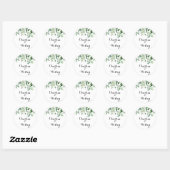 Sticker Rond Phoques d'enveloppes Mariages de l'Eucalyptus vert (Feuille)