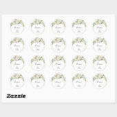 Sticker Rond Phoques d'enveloppes Mariages florales de pivoine  (Feuille)