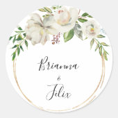 Sticker Rond Phoques d'enveloppes Mariages florales de pivoine  (Devant)