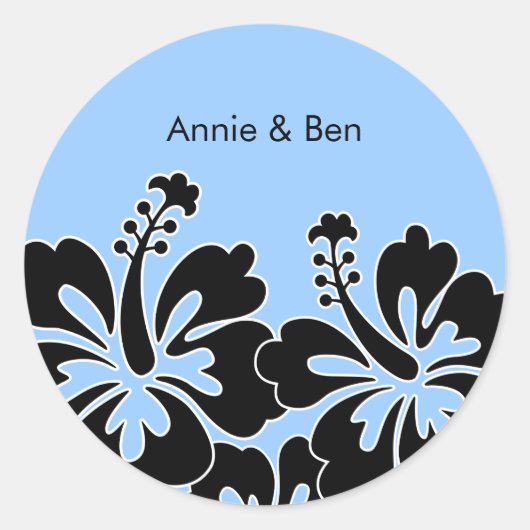 Sticker Rond Phoques d'enveloppes Mariages Hibiscus doux (Devant)