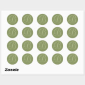 Sticker Rond Phoques d'enveloppes Mariages monogrammes de coule (Feuille)