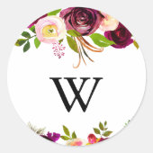 Sticker Rond Phoques d'enveloppes Mariages Monogrammes Rustique (Devant)