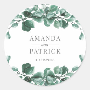 Sticker Rond Phoques d'enveloppes Mariages vertes