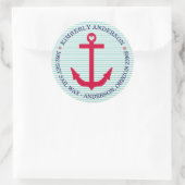 Sticker Rond Phoques d'enveloppes nautiques - Ancres Aweigh! (Sac)