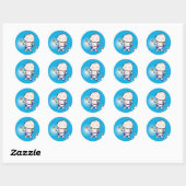 Sticker Rond Phoques d'enveloppes pour bébés (Feuille)