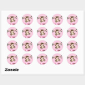 Sticker Rond Phoques d'enveloppes pour singe rose (Feuille)